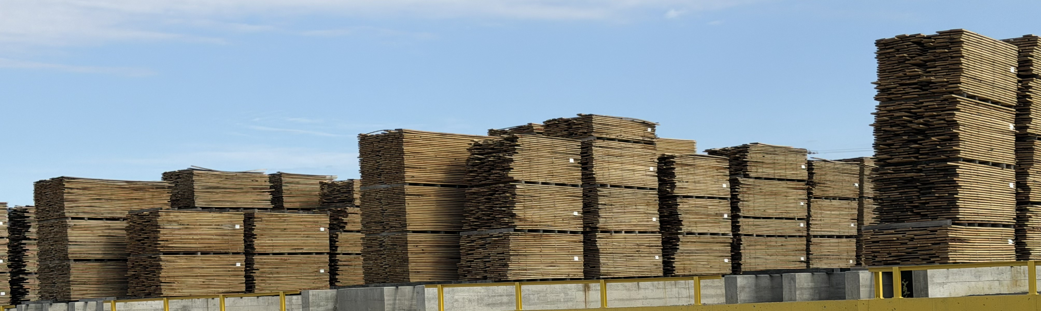 Air drying yard with stickered hardwood