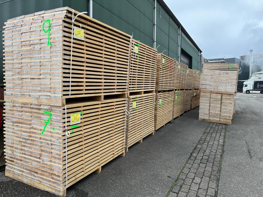 Stacked kiln-dried component stock ready for processing